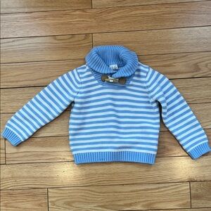Janie and Jack Light Blue and White Striped Sweater